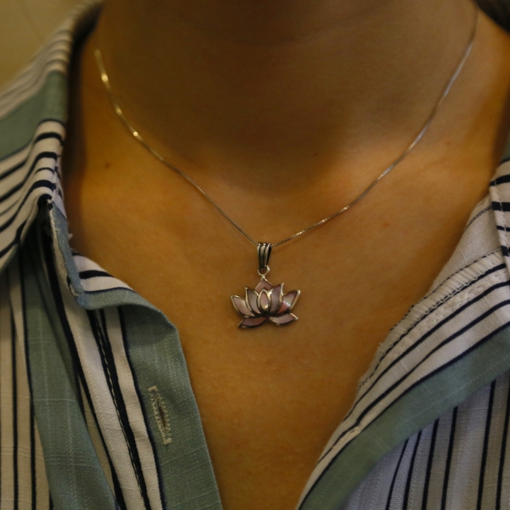 Silver Pendant Lotus Flower🌼